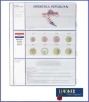 Lindner 8450-23 printed pages + coin sheets 3x Croatia EURO-course-coins-sets