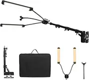 GSKAIWEN 50W 3000-6500K Dimmable LED Double Arm Light with 41.3inch/105cm Triangle Wall Mounting Boom Arm Photography Lighting Kit for Makeup, Live Streaming, Eyebrow, Tattoo Lamp, Studio Video