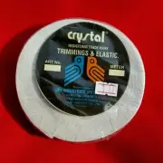 White Elastic Sewing Band Roll 1 x 20 mm wide x 10 Meter length.