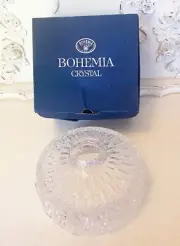 NIB Vintage 7-1/2" OD Hand Cut Bohemian Crystal lamp shade, 2-1/2" fitter
