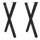 X Shaped Metal Dining Desk Table Legs 28in Heavy Duty Adjustable Feet Matte