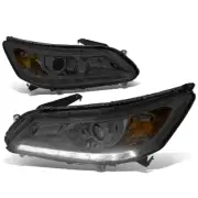 For 2013-2015 Honda Accord Smoked/Amber Corner Projector LED DRL Headlight Lamps (for: Honda)