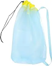 SAFIGLE Mesh Small Toy Bags for Storage：Kids Beach Toys Set with Mesh Bag Sand Digging Tools - Sky-Blue Drawstring Pouch for Outdoor Play, Swimming Pool, Garden