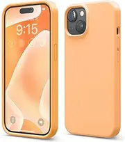 elago Liquid Silicone Case Compatible with iPhone 15 Case, Premium Silicone, Full Body Protective Cover [4 Layer Shockproof Structure], Anti-Scratch Soft Microfiber Lining (Orange)