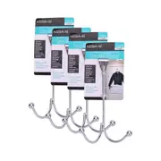 Duramax 4PCE Over The Door Double Hooks, Metal Finish, Hold Up To 13kgs