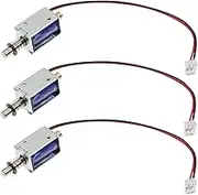 GANAZONO 3Pcs Push Pull Electromagnet Solenoid Linear Motion Open Frame Design Quick Response Plunger Spring Return for Various Applications