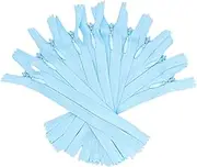 YaHoGa 10pcs 18 Inches Invisible Zippers Conceal Zippers for Sewing, Dress, Garments, Clothes, Pillow, Tailor, Craft (Light Blue, 18")