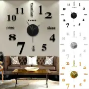 3D Mirror Surface Sticker Home Office Decor Frameless DIY Wall Mute Clock ❤