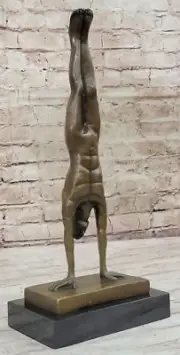Handmade Male Gymnast Handstand Bronze Sculpture Fransisci Hot Cast Art Deco Sal