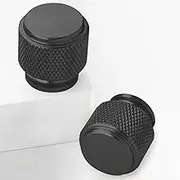 Ntresbonne 6 Pack 1 Inch Cabinet Knobs Black Cupboard Aluminum Knobs Drawer Knobs Cabinet Knobs
