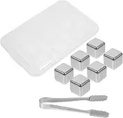 Set of Stainless Steel Square Ice Cubes Cool Whiskey Lovers Reusable Ice Cubes Holder for Cocktails Drinks