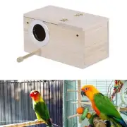 Wooden Parrot Breeding Nest Box Small Bird Nesting Budgie House Cage Finch Home