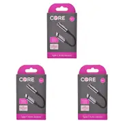 3PK Core Essentials 3.5mm Jack to Type-C Audio Adaptor Stereo Converter Black