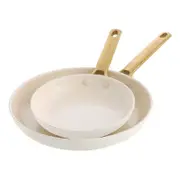 GreenPan Padova 2 Piece Cookware Set Cream White