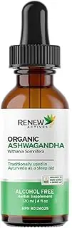 RENEW ACTIVES Organic Ashwagandha Liquid 220MG per 2 ml– Fast-Absorbing Formula for Cognitive Function, Memory, Energy, Stress, Sleep & Immune Health & Mental Clarity – Made in Canada - 120 ml