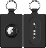 SkyArmor Card Holder for Tesla Keycard with AirTag, Soft Silicone Key Card Protective Case Cover for Tesla Model 3 Y S X, Key Holder with Keychain Key Rings - 1 Pack