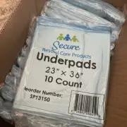 (QTY 150) Secure Personal Care Underpads 23" X 36" SP13150 15 packs of 10