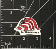 Ironworker Vinyl Sticker Helmet Hard Hat American Flag Durable Waterproof