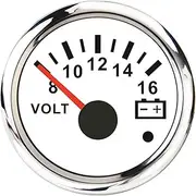 A 52mm Marine Auto Voltmeter Gauge 8-16/16-32 Volts Voltage Gauge for Universal Car Caravan Marine Boat Red Backlight Volt Meter Voltmeter(WS 8-16V)