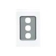 Clipsal Saturn Series Three Grid Plate And Cover Pure White - 4033VH-PW