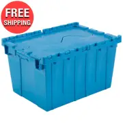Plastic Storage Container Organizer Shipping Tote Stackable Bin with Hinged Lid