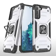 MCC Shockproof Samsung Galaxy S22+ Plus 5G Heavy Duty Case Cover Ring [Silver]