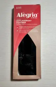 Alegria Replacement Footbed Women’s Size 37 EU/6.5 US Black Microsuede Wide New