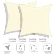 2 Pack 12x12 Ft 97% UV Block Square Sun Shade Sail Heavy Duty HDPE Canopy Yard