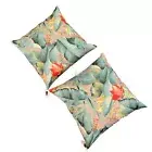 Canvas Throw Pillow Tropical Floral Hibiscus Beach Set Of 2 Duck Feather Filled