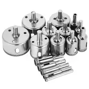 16pcs Glass Marble Tile Hole Saw Cutter Diamond Drill Bit Set