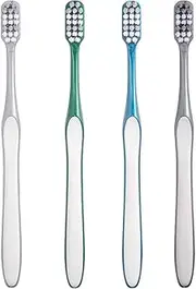 4Pcs Hard Bristle Toothbrushes for Men, Manual Travel Toothbrushes, Assorted Colors, Effective Plaque Removal, Durable Oral Care Brushes for Comprehensive Cleaning, 7.36 Inches