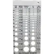 Screw Thread Gauge | Metric and SAE | Recommends Drill Bit & Tap Size (BCP675)