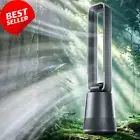 Bladeless Tower Fan Pedestal Oscillating 3 Speeds Quiet 35dB, Air Purification