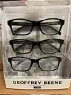 Geoffrey Beene Reading Glasses 3 Pack Reader | Unisex Men Women +1.50