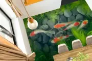 3D Goldfish Grass 070 Floor WallPaper Murals Wall Print Decal AU Zoe