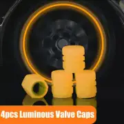 4x Orange Luminous Tire Valve Cap Car Vehicle Wheel Dust Cover Glow In The Dark (for: Kia)
