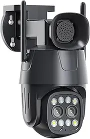 4K/8MP Outdoor Surveillance Camera with Dual Lens (3.6mm - 8mm), 3G/4G SIM/LTE, WiFi, AI Human Tracking, Color Vision​(US Plug,4MP 4G Camera)