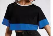New BALERA Cropped Sporty Mesh Back Tee Top PT11758 ROYAL BLUE BLACK MC M CHILD