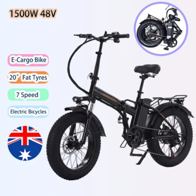 20" Fat Tire 1500W Electric Bicycles eBike E-Mountain Bike Lithium battery 48V