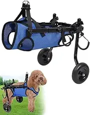 Dog Wheelchair for Back Legs, Cart Doggy Wheelchair with Disabled Hind Legs, Dog Leg Brace and Hip Support, Walking Mobility Aids for Small Pets Hind Limbs Dog Carts with Wheels, Adjustable, Medium