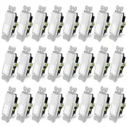 3 Way Decorator Paddle Rocker Wall Light Switch 120/277V On/Off Interrupter × 24