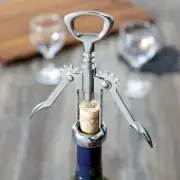 STAINLESS STEEL WAITER METAL CORKSCREW WINE BOTTLE HANDLE OPENER TAIWAN MADE