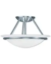 Livex Newburgh 2-Light Brushed Nickel Ceiling Mount