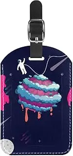 [WOSHJIUK] Luggage Tags,2 Pack Labels Suitcase Tags,Plant Cartoon Spacecraft,Luggage Tags Privacy Protection Travel Bag Tag