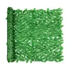 39" Artificial Faux Light Green Laurel Leaf Privacy Hedge with Mesh Backing