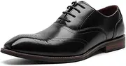 ARSUGMZ Men's Business Leather Shoes Men's Genuine Dress Casual Men's Shoes Brock Cowhide Shoes(Black,41)
