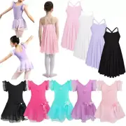 Kids Girls Ballet Dancewear Dancewear Leotard Tutu Skirt Skating Dance Costumes