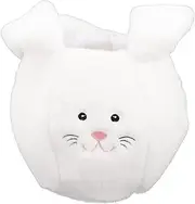 Bunny Present Container Lightweight Plush Basket for Flowers Treats Portable Handy Bucket for Celebrations Easy Storage and Durable Design White