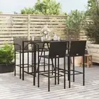 Outdoor Bar Set Table and Chairs Dining Furniture Setting Poly Rattan vidaXL