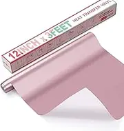 HTVRONT HTV Heat Transfer Vinyl-12" x 3FT Rose Gold HTV Vinyl Roll for T-Shirts, Iron on Vinyl for Cricut, Cameo & Heat Press Machine- Easy to Cut & Weed Vinyl Heat Transfer (Rose Gold)